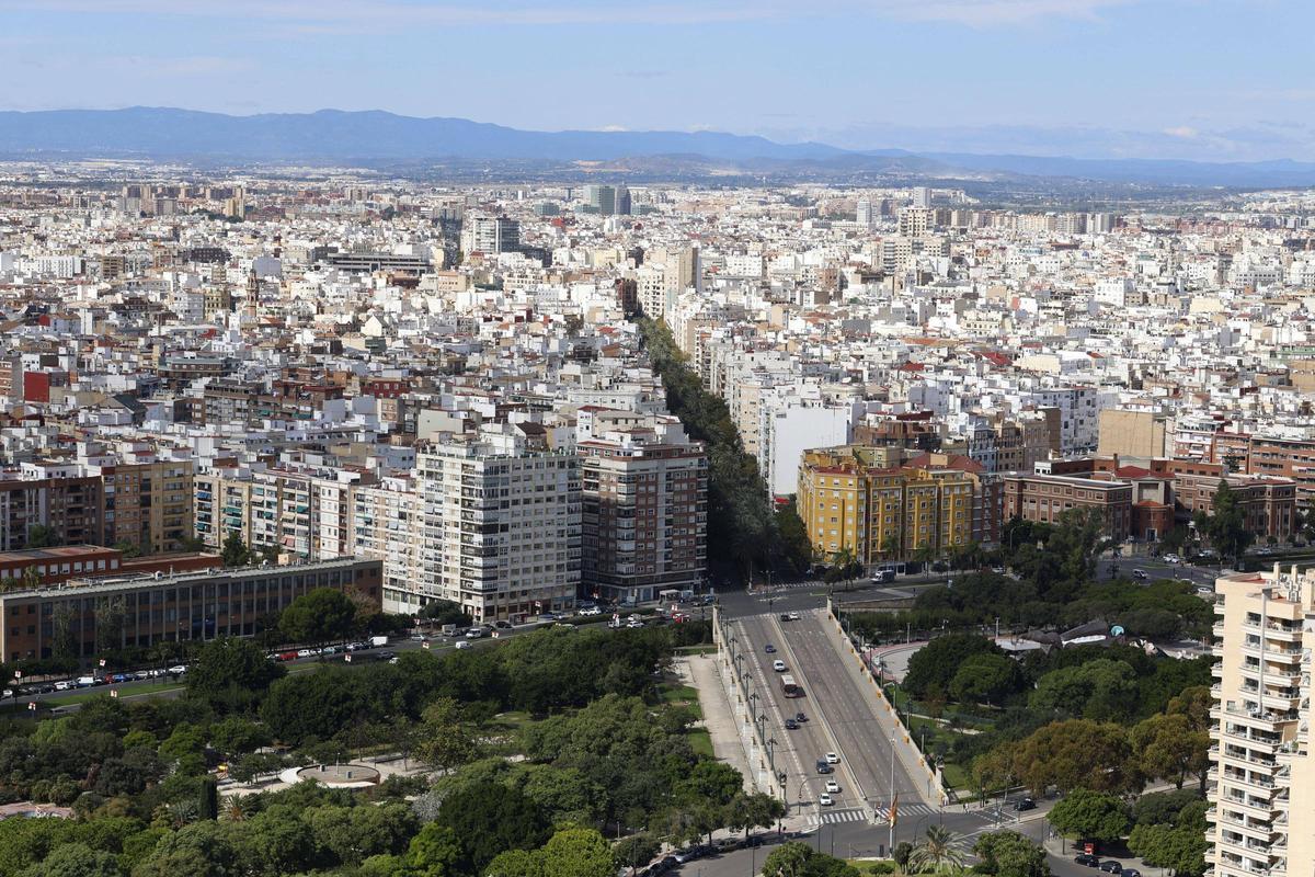 Vista aérea de València desde la Torre de Francia.