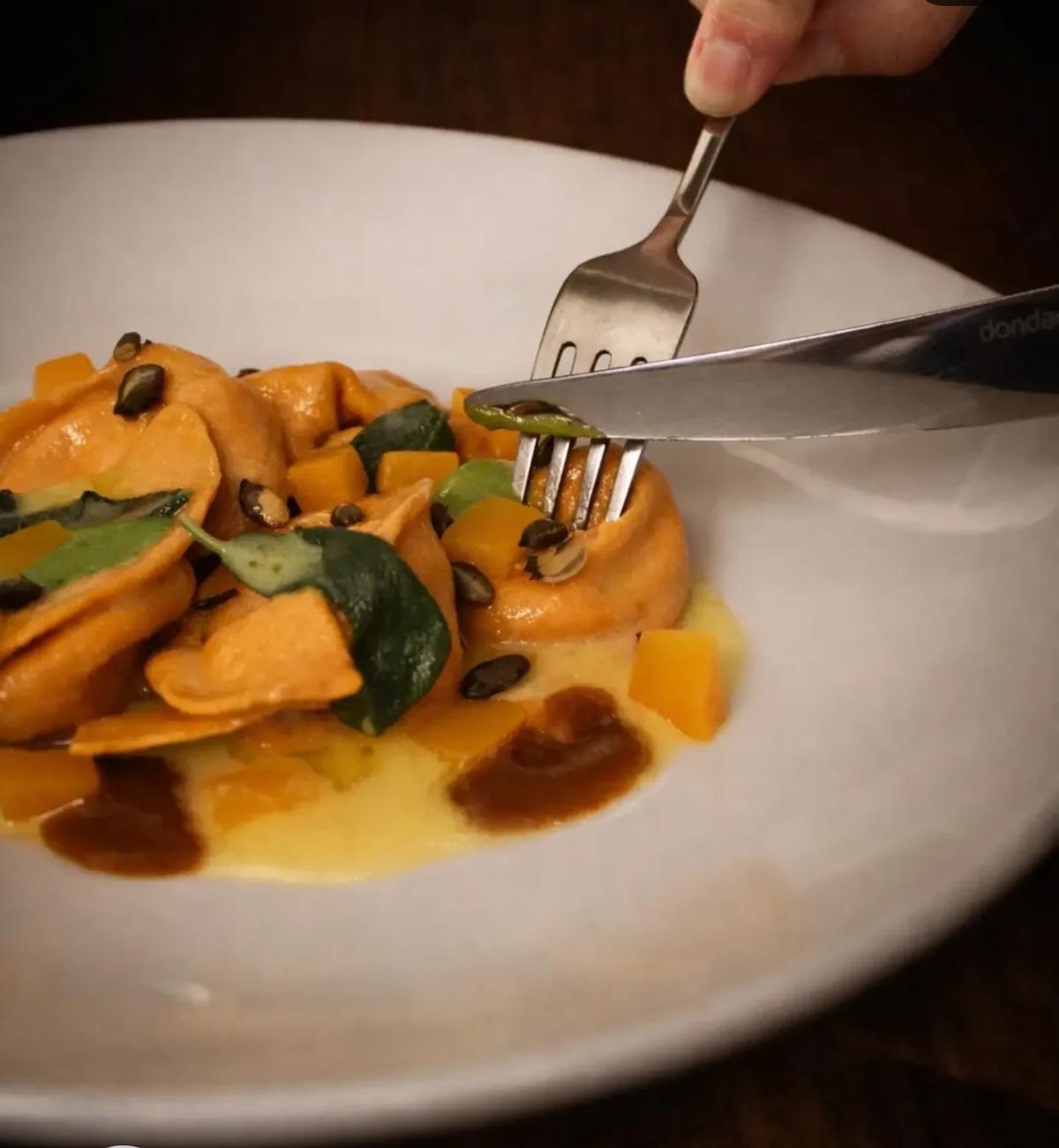 Plato de pasta en Rigolo.