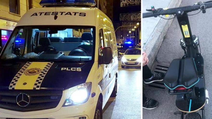 Colisiona en Castelló con un patinete eléctrico, sin carnet y con un niño de 4 años