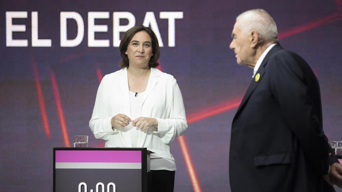 Ada Colau y Ernest Maragall, durante un debate electoral