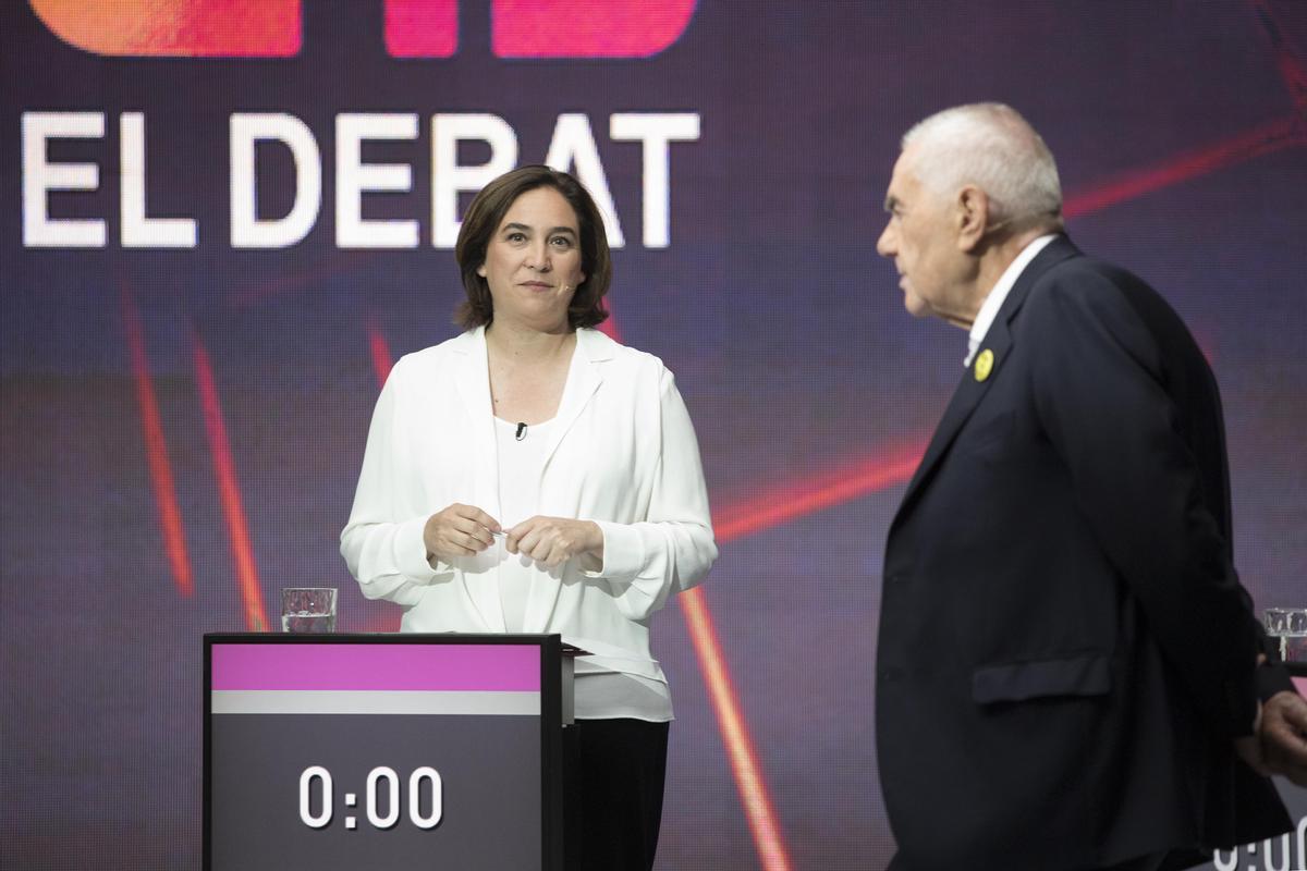 Ada Colau y Ernest Maragall, durante un debate electoral 