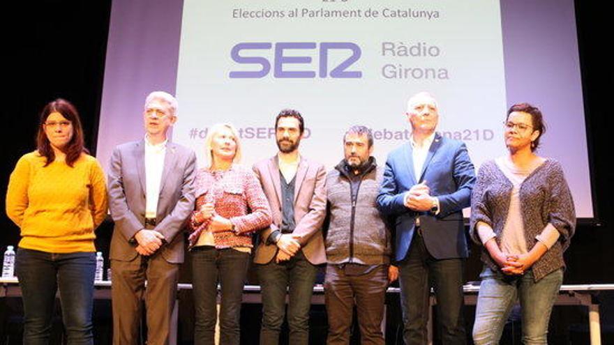 Els set candidats presents al debat de Girona