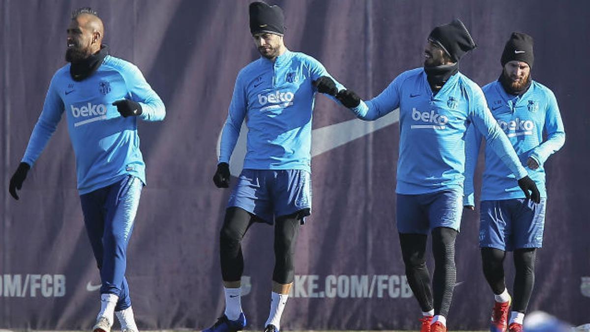 El Barça entrenó antes del partido ante el Girona