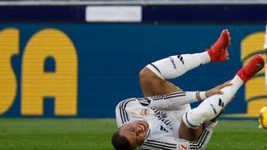 Mbappé, en una falta reciente