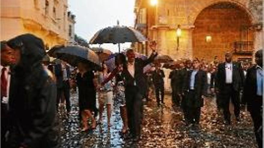La família Obama va visitar l&#039;Havana sota la pluja.