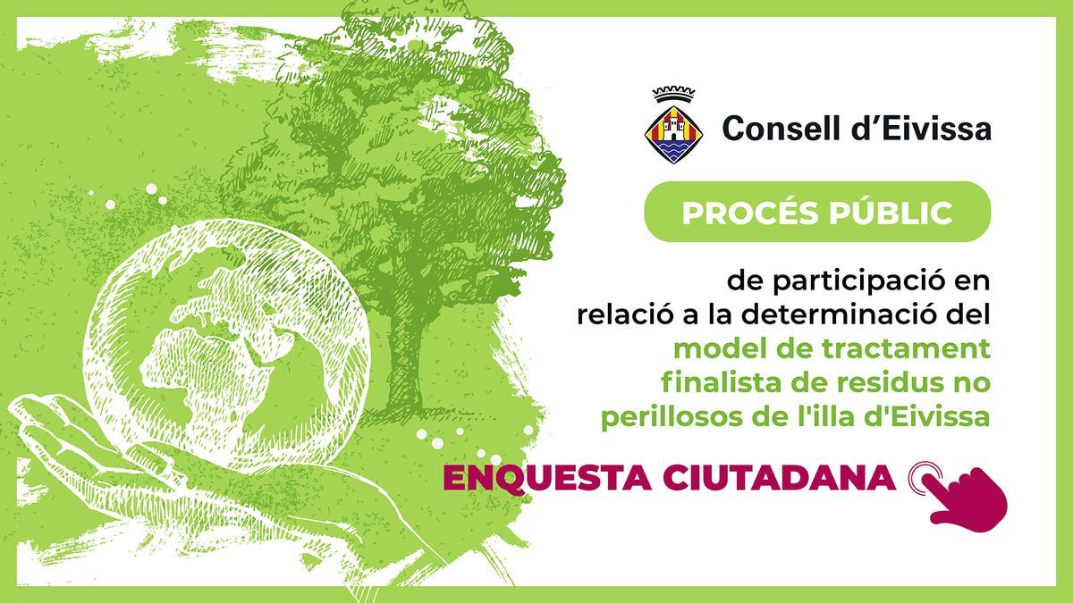 Cartel informativo sobre la consulta ciudadana del Consell de Eivissa.