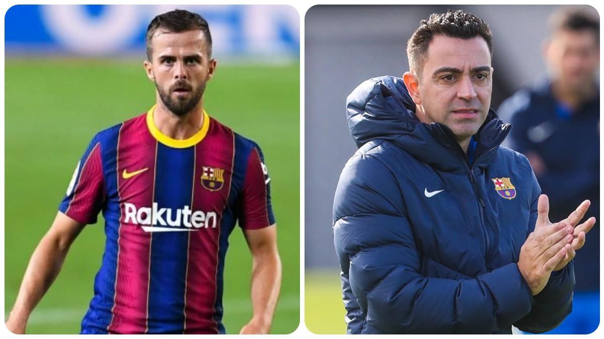 Pjanic y Xavi se encontraron por primera vez