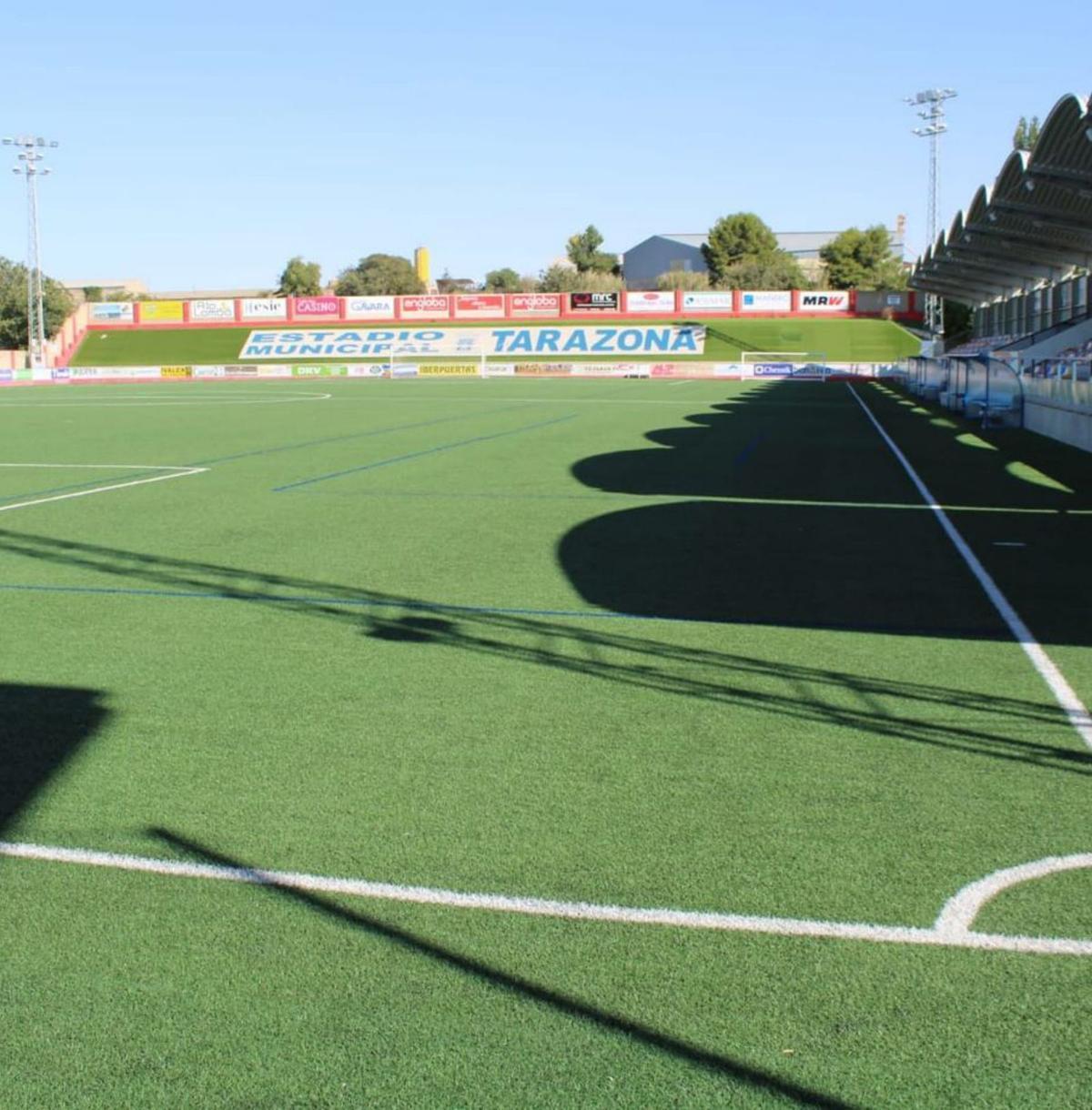 El campo donde juega la SD Tarazona estará listo para mediados de octubre. | EL PERIÓDICO