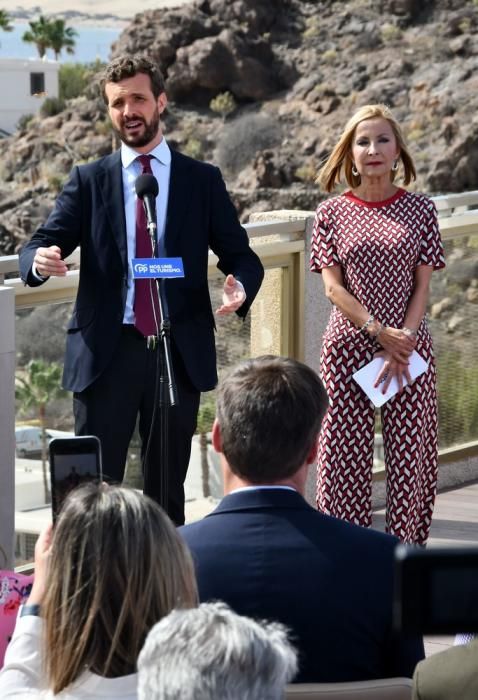 Encuentro de Pablo Casado (PP) con hoteleros en el sur de Gran Canaria