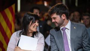 Sílvia Orriols y Jordi Aragonès en la presentación del segundo como candidato en Barcelona.