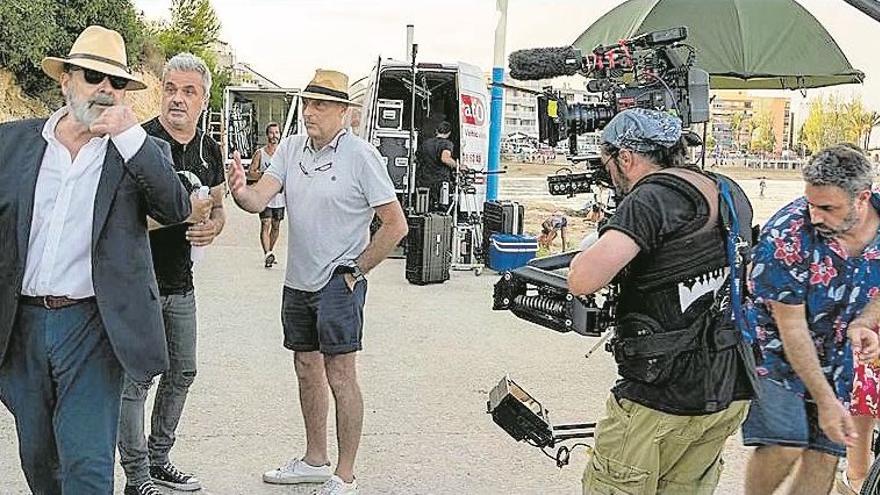 Resines, durante el rodaje del documental sobre García-Berlanga.