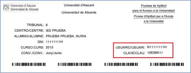 Los datos necesarios para acceder al Portal del Alumno en Selectividad