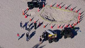 La zona de la playa de Florida donde quedaron enterrados los dos menores