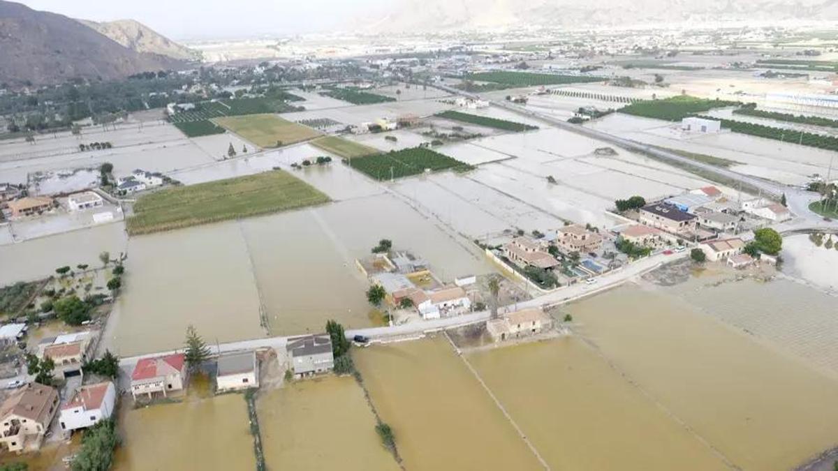 Inundación de la huerta tradicional de la Vega Baja en septiembre de 2019