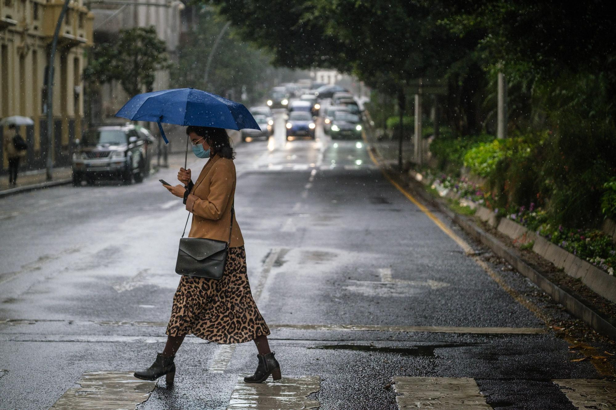 Lluvias en Santa Cruz durante la borrasca de final de enero de 2022