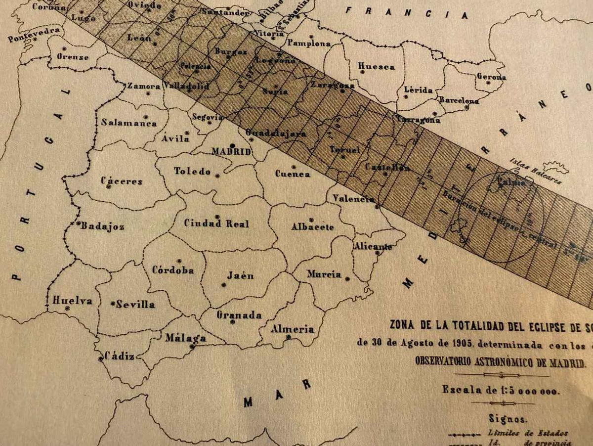 Franja de la totalidad del eclipse en 1905.