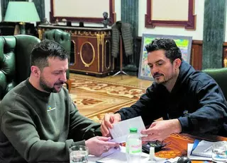 Orlando Bloom se entrevista con Zelenski