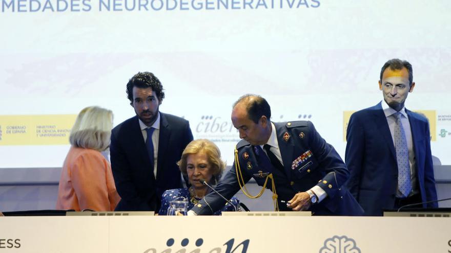 La reina Sofia hace unos dias en el congreso sobre enfermedades neurodegenerativas en València.