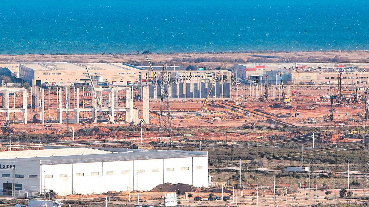 Estado de las obras de la gigafactoría de Volkswagen en Sagunt.