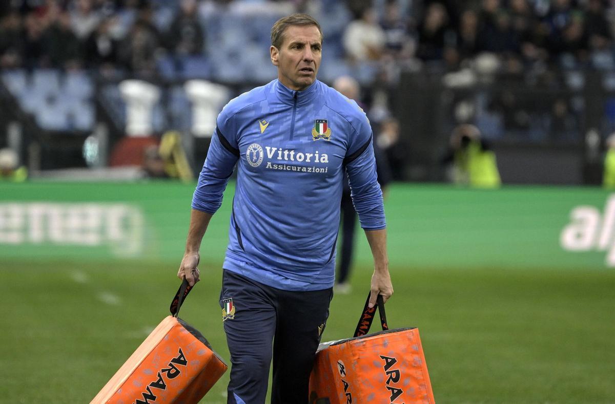 El seleccionador italiano Gonzalo Quesada en el partido ante Escocia