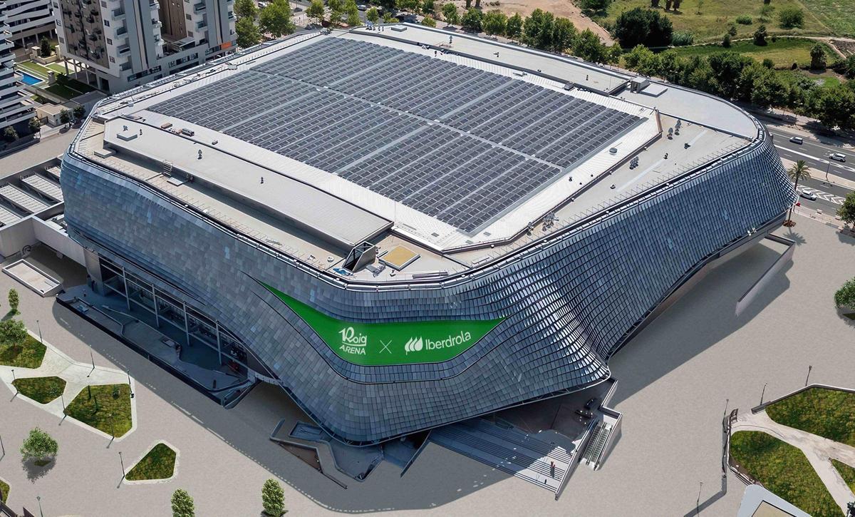 Instalaciones de fotovoltaicas de Iberdrola en el pabellón Roig Arena.