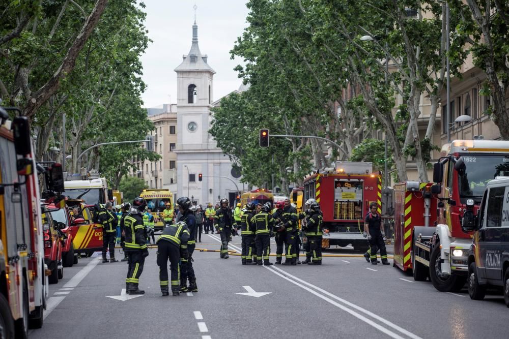 Derrumbe en un edificio de Madrid