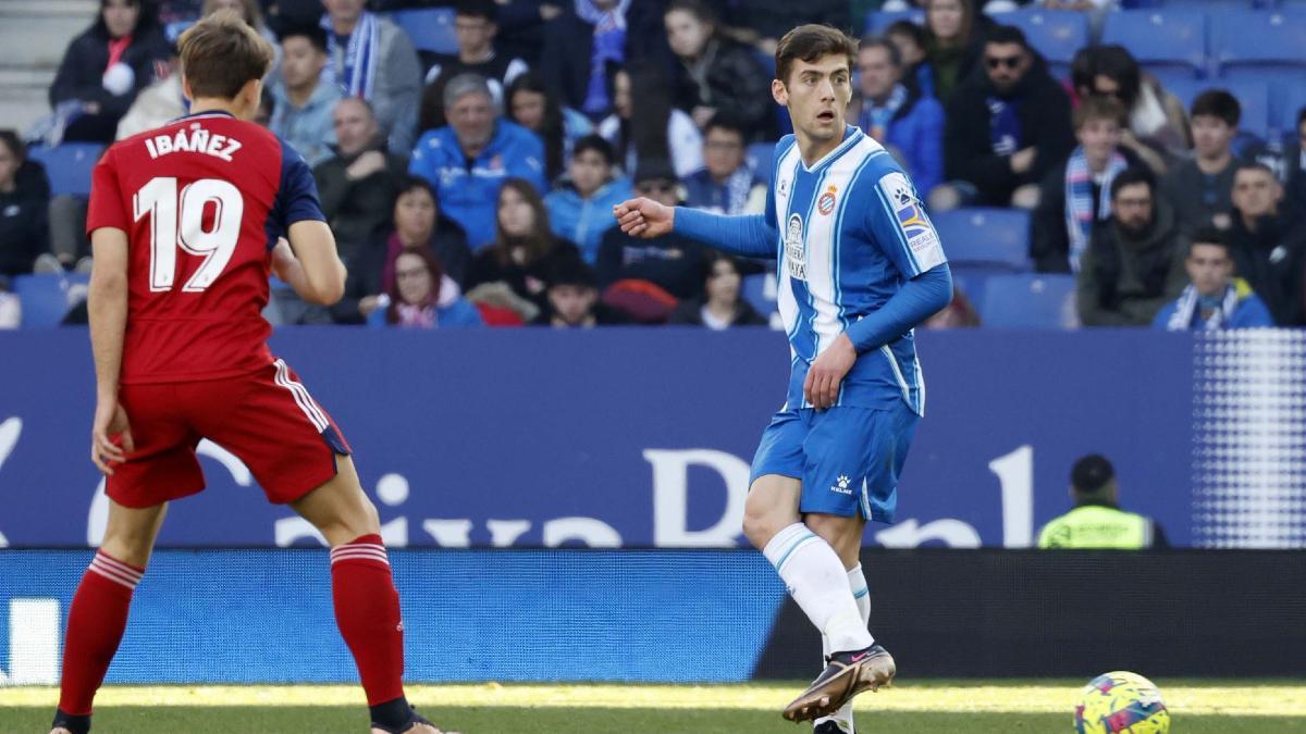 José Gragera en su debut en Primera División con el Espanyol