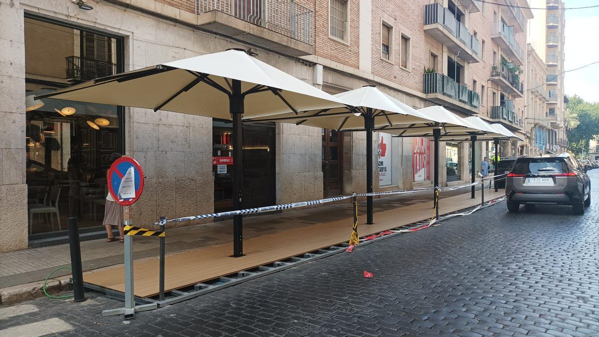 La nova terrassa del Dynàmic al carrer Caamaño en fase constructiva
