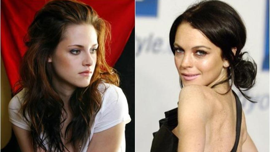 Las actrices Kristen Stewart y Lindsay Lohan.