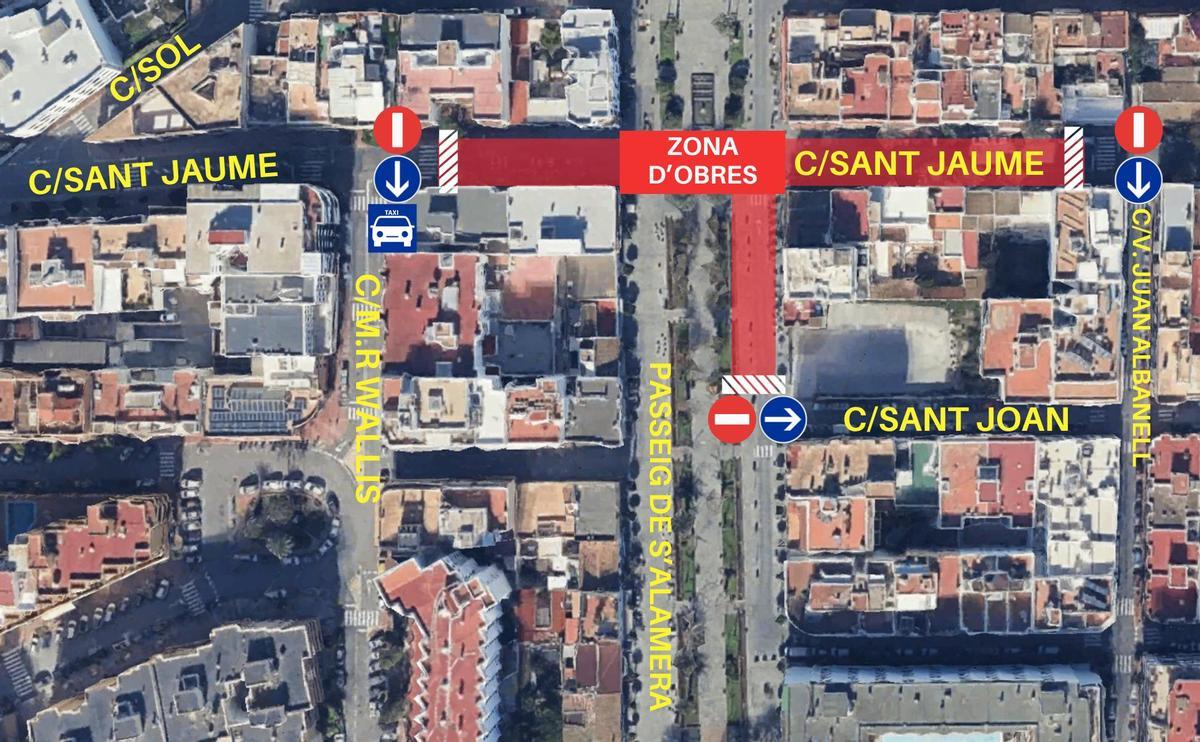 Infografía de la renovacion del pavimento calle Sant Jaume.