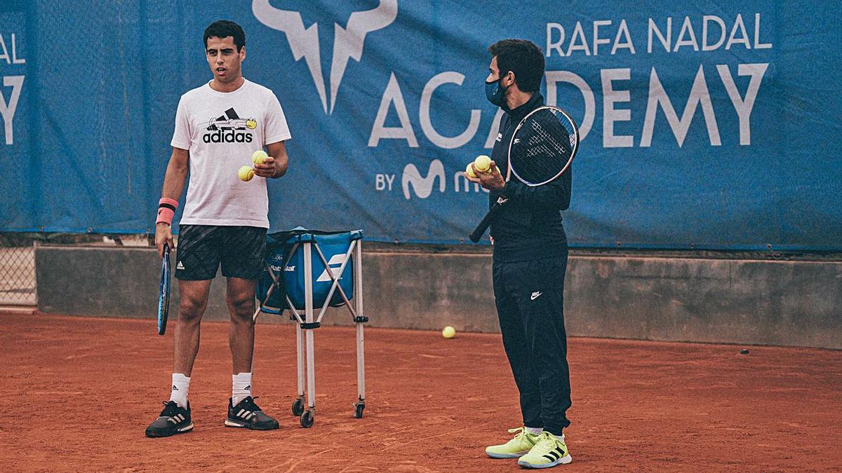 Gustavo Marcaccio, junto a Jaume Munar, al que entrenará junto a Tomeu Salvà.