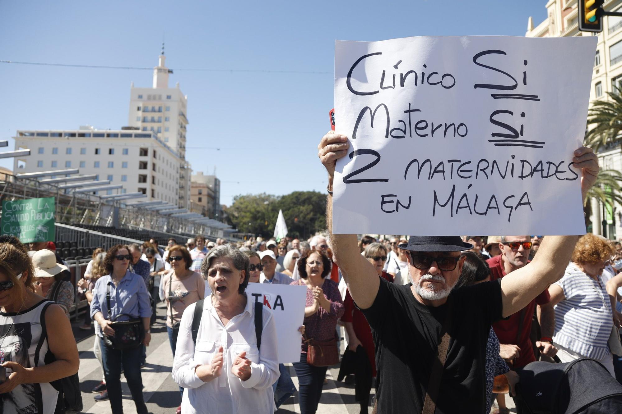 La manifestación en defensa de la Sanidad pública reúne a más de 7.000 personas en Málaga