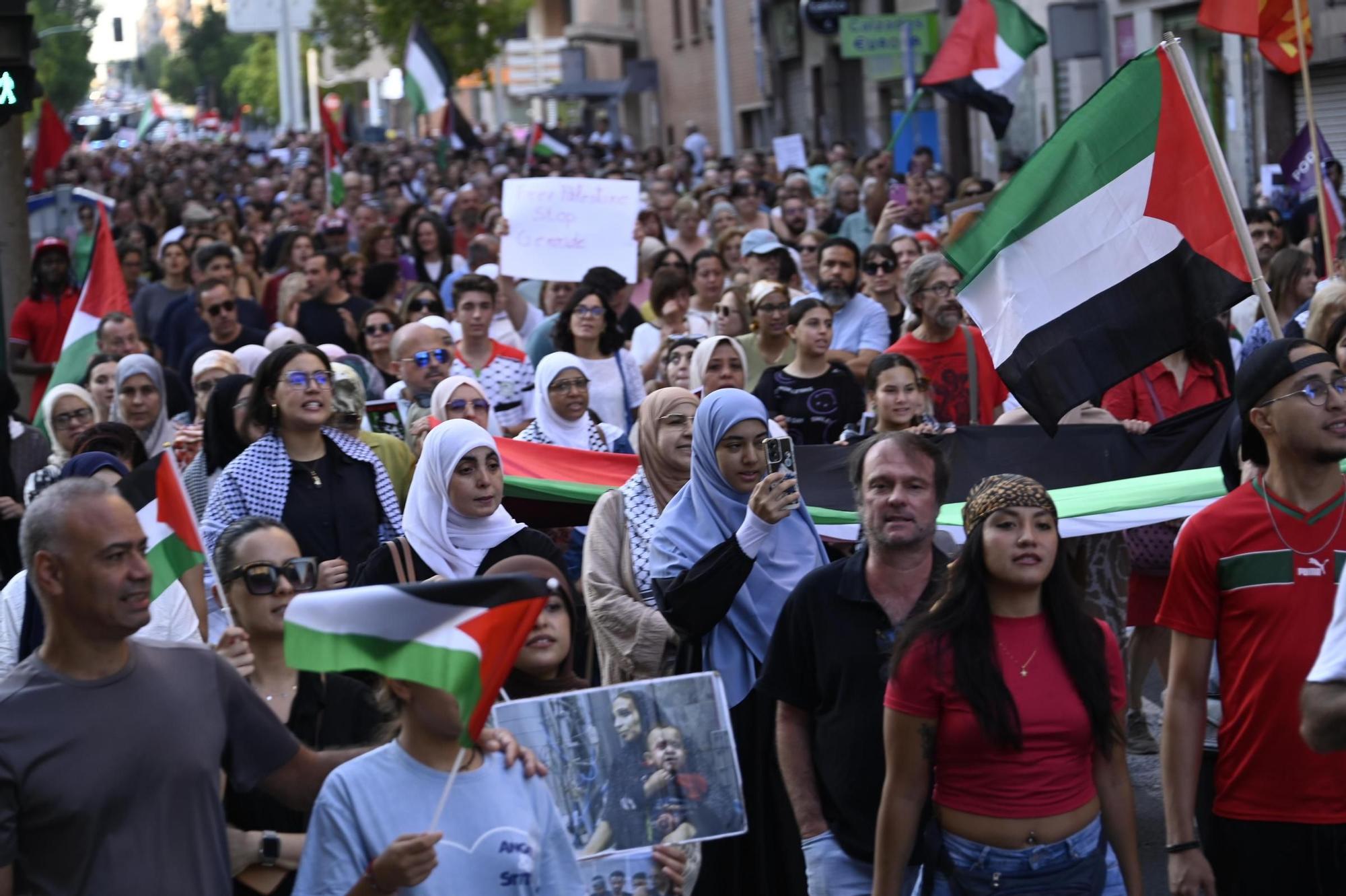 Así ha sido la multitudinaria manifestación para exigir la libertad de Palestina en Elche