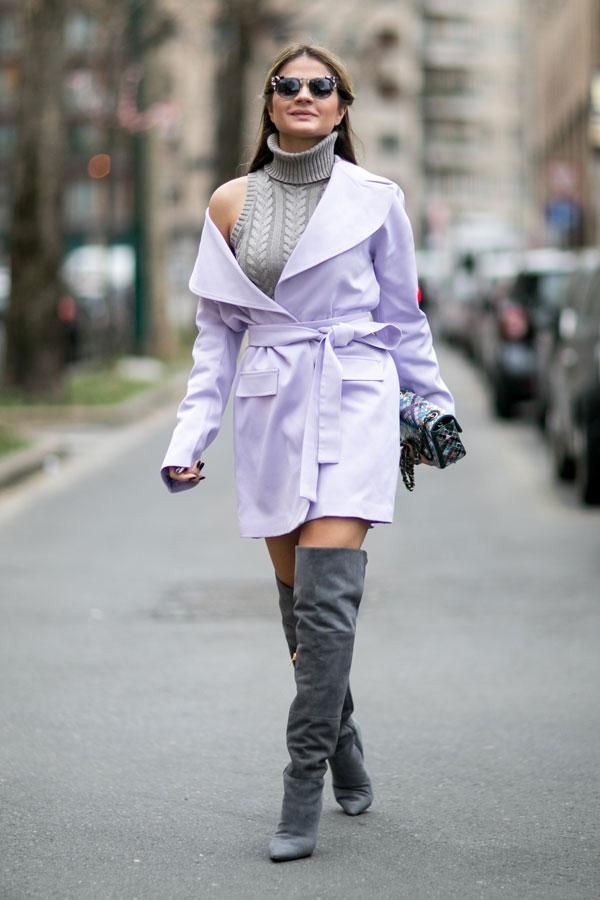 Botas altas con abrigos cruzados