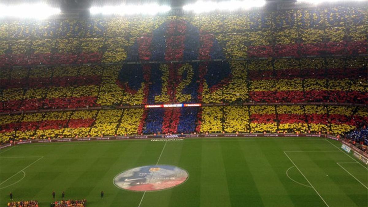 Así lució el mosaico del Camp Nou antes del clásico