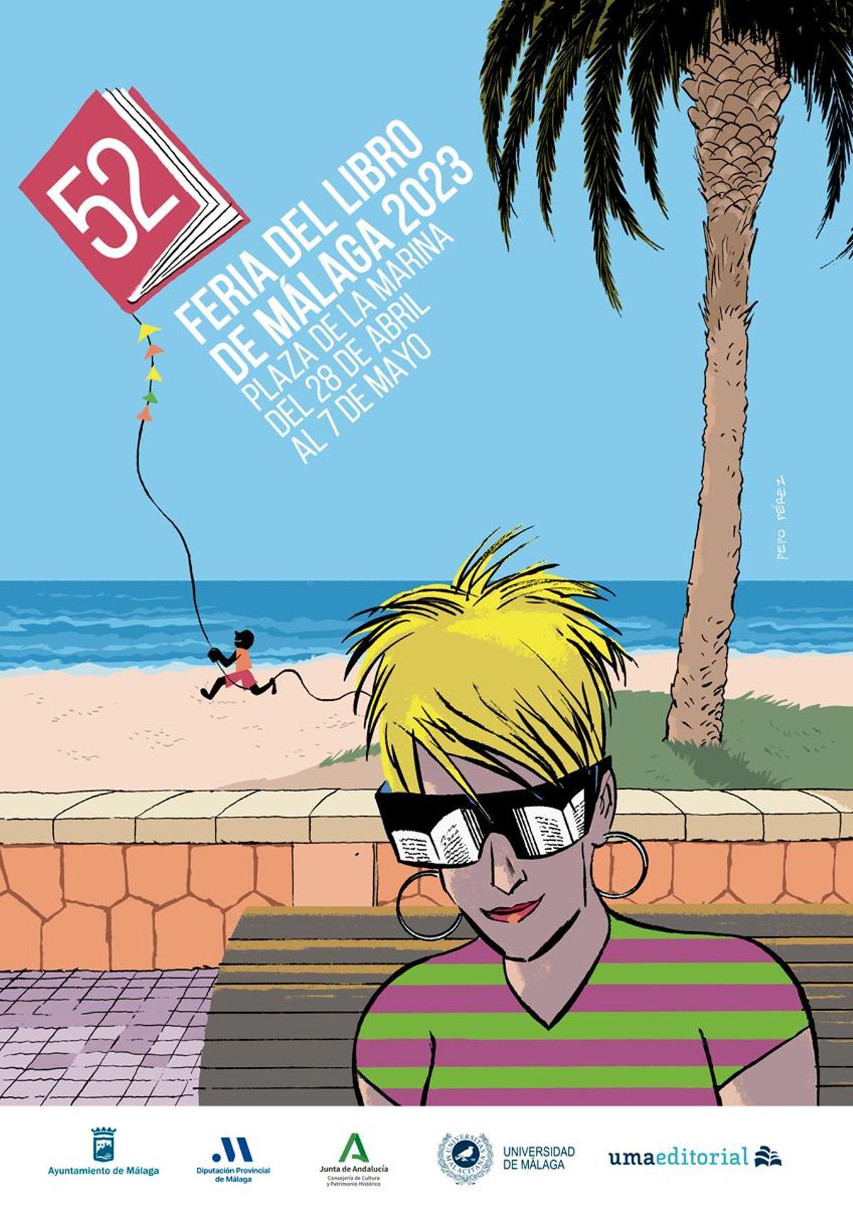 Cartel de la Feria del Libro de Málaga de Pepo Pérez