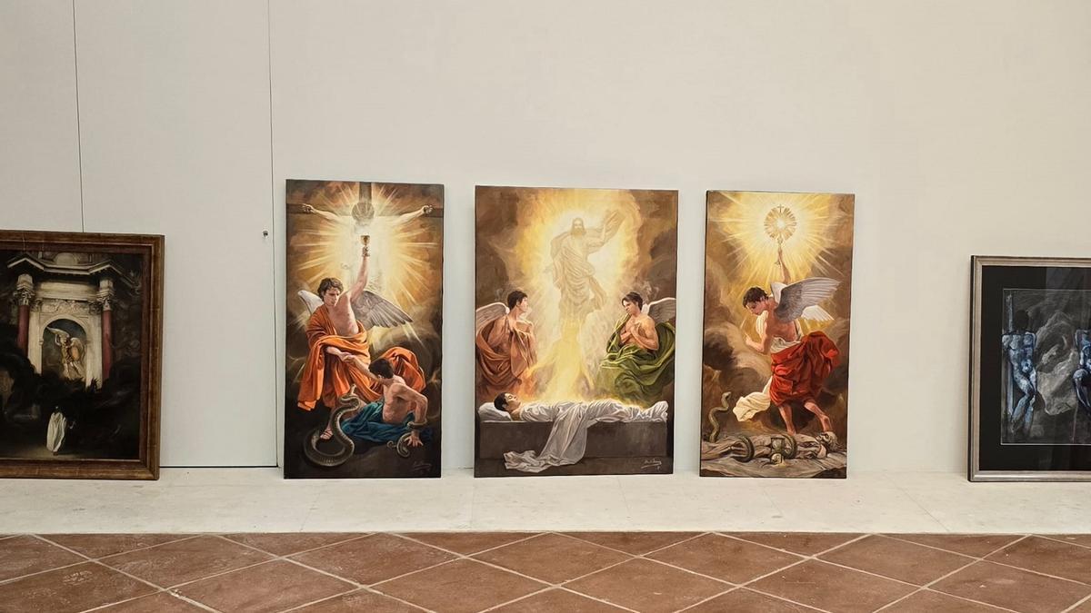El tríptico de Raúl Berzosa en la Catedral de Toledo, antes de ser montado para la exposición temporal.