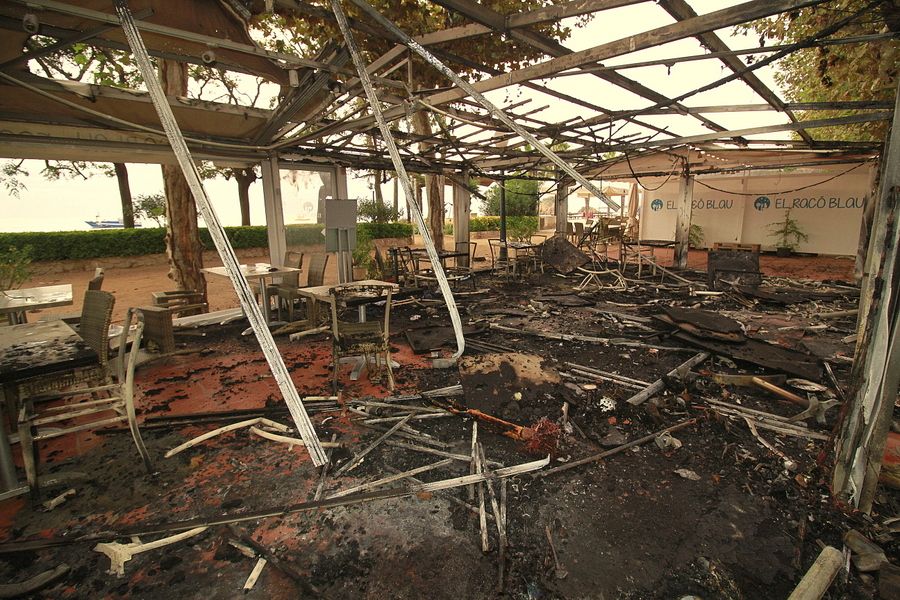 Crema la terrassa d'un restaurant de Blanes