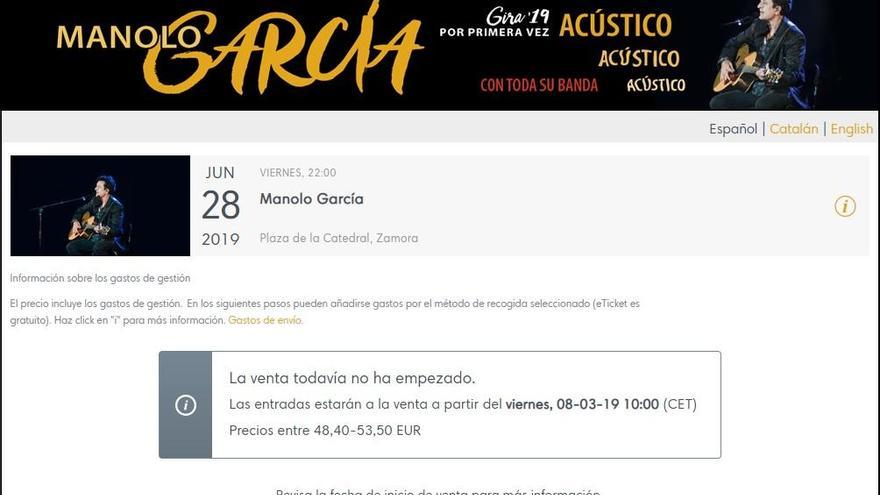 Las venta de entradas de Manolo García se retrasa al viernes