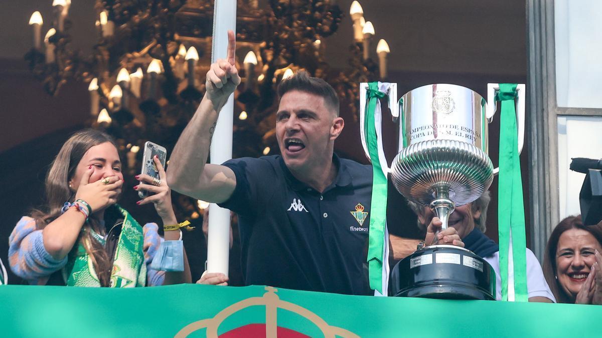 Joaquin Sánchez, durante las celebraciones de la Copa del Rey.