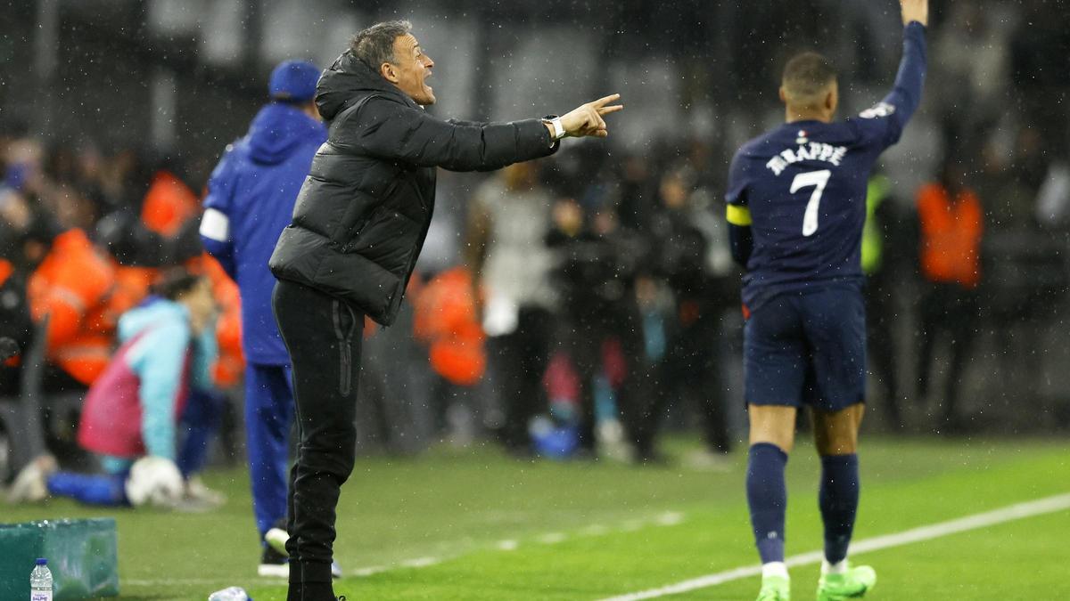 Luis Enrique durante el Marsella-PSG