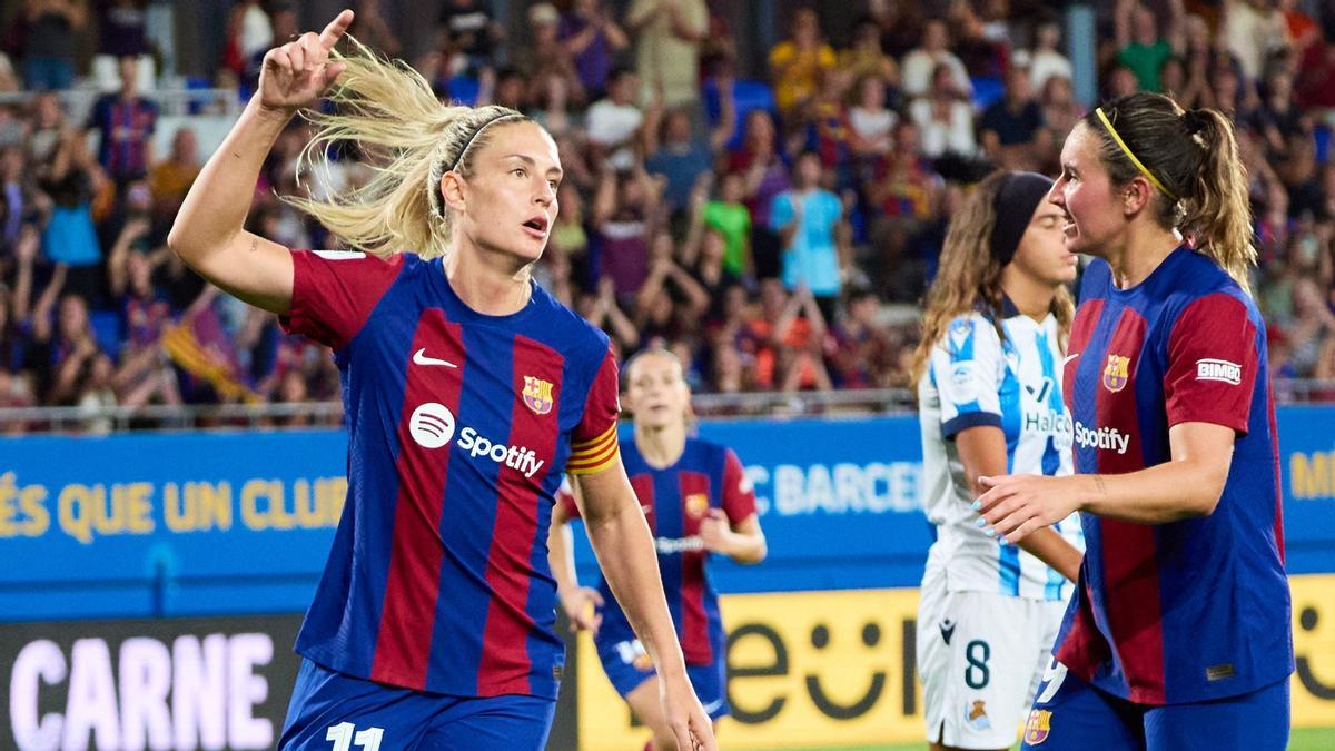Alexia Putellas celebra su gol ante la Real Sociedad