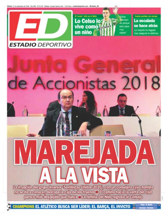 Portada ESTADIO DEPORTIVO martes 11 de diciembre