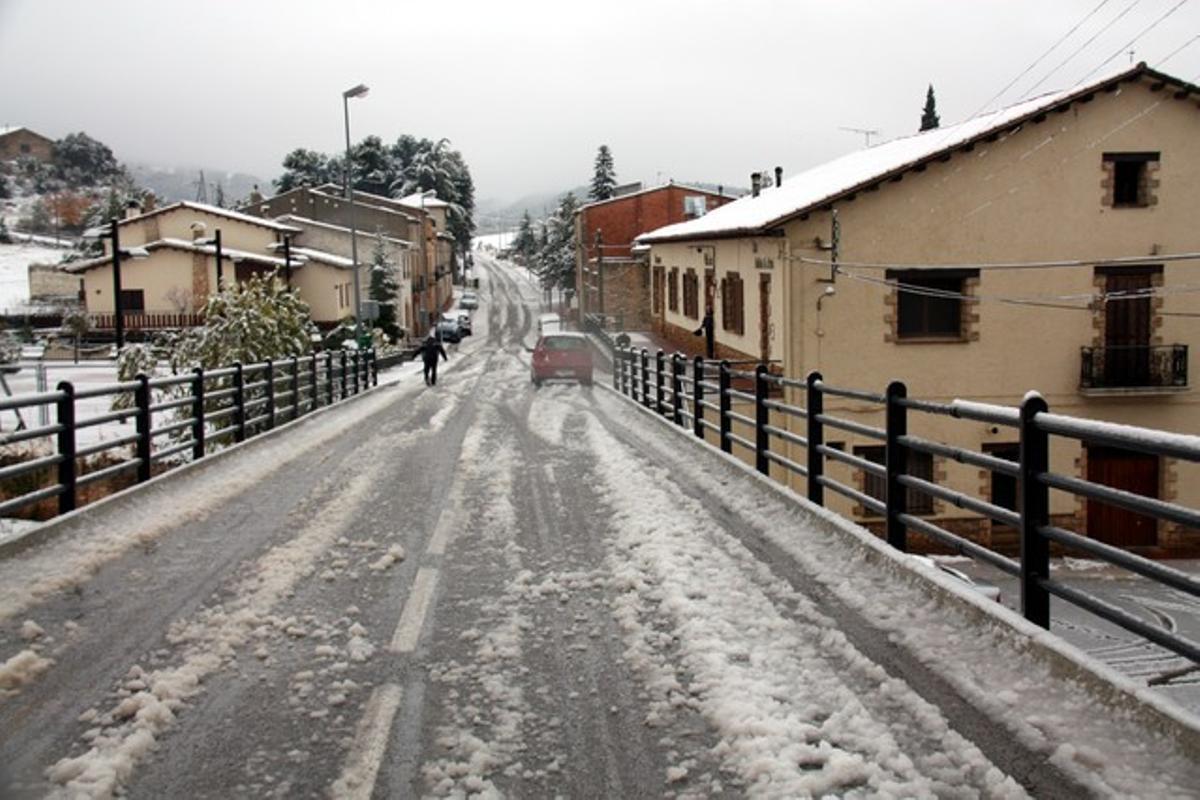 La zona de la Pobla de Cérvoles (Garrigues), plena de neu.