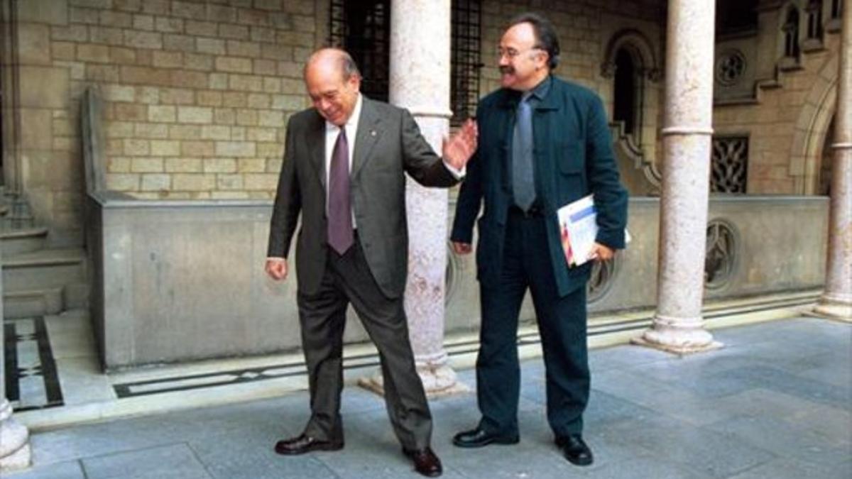 Pujol y Carod-Rovira, en el Palau de la Generalitat, en 1999.