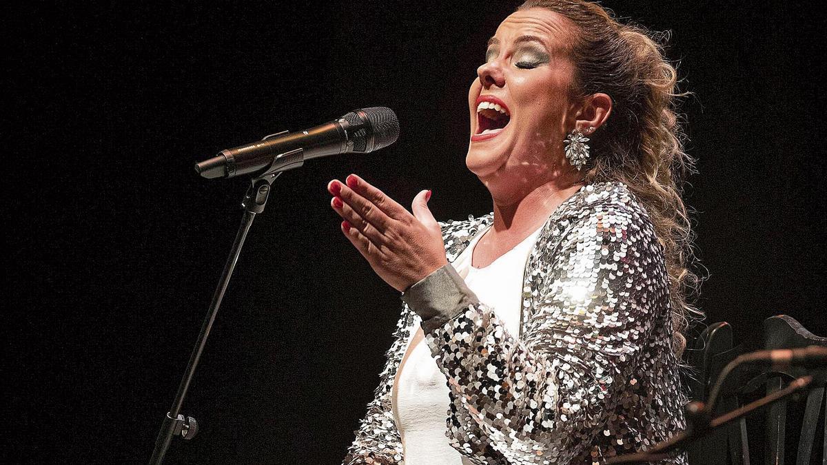 Esther Merino, durante su actuación el sábado en el Festival del Cante de las Minas de La Unión.