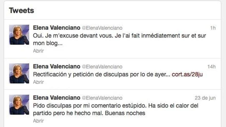 Los tuits de Elena Valenciano sobre Ribery.