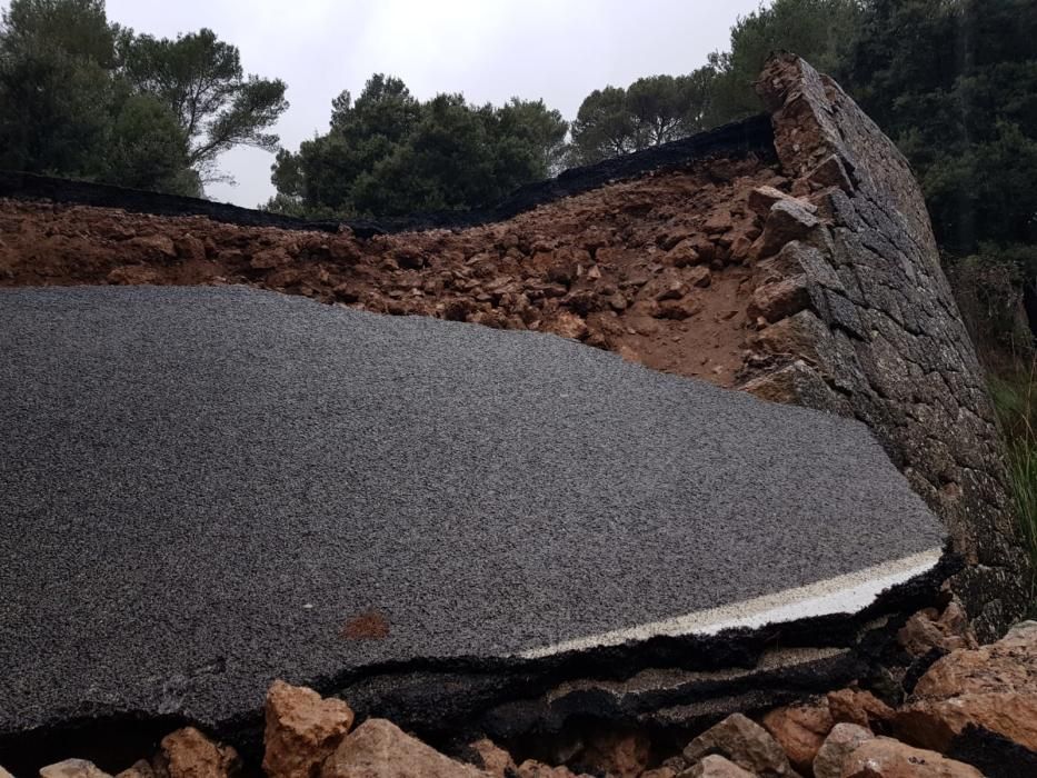 Un derrumbe por el temporal en la carretera de Lluc obliga a cambiar el recorrido de la Challenge Mallorca