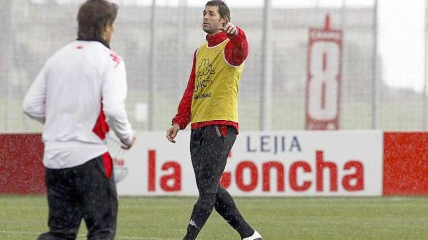 Iván Hernández, durante un entrenamiento.