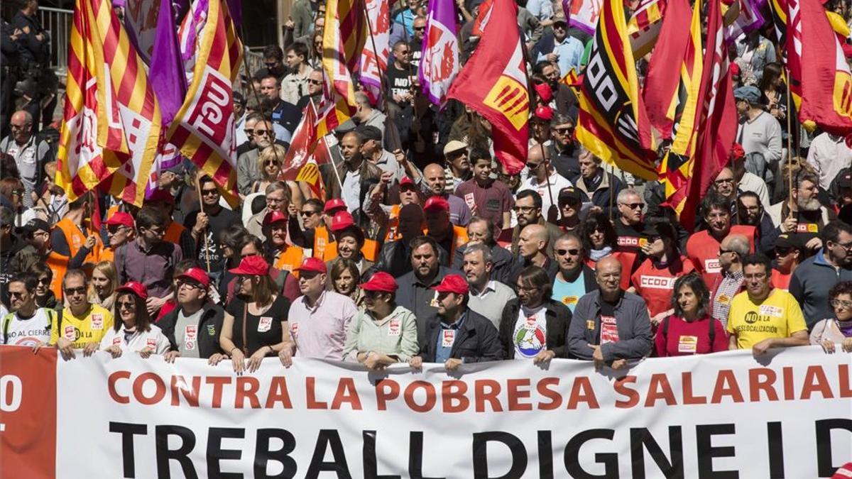 Manifestación del Primero de mayo en Barcelona.